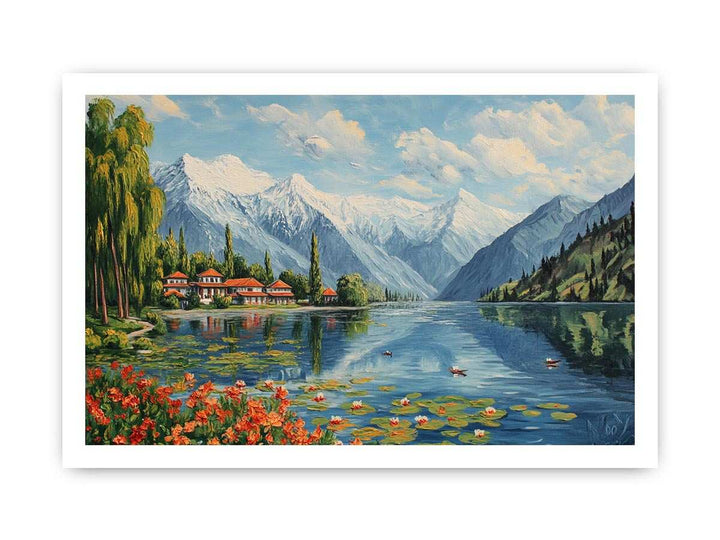 Timeless Valleys of Kashmir Canvas Painting 