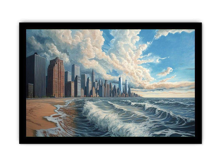 New York Coastline Canvas Painting 