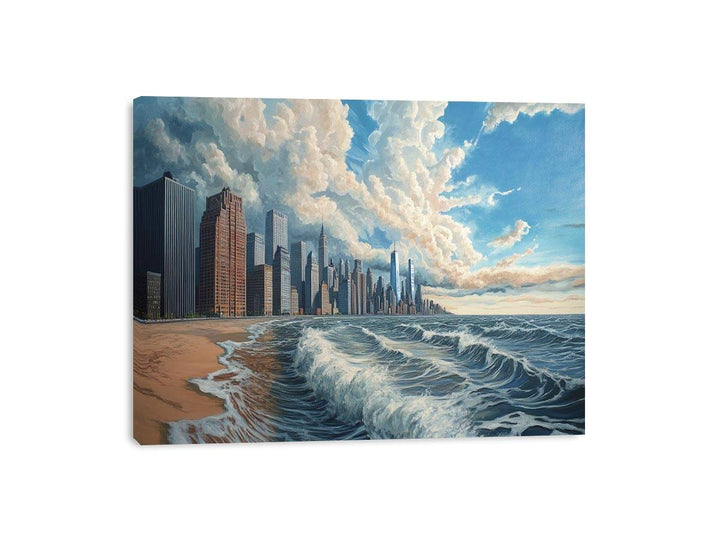 New York Coastline Canvas Painting 