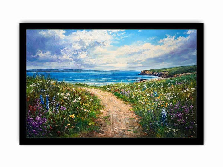 Beach Path Canvas Painting 