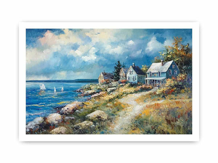 The Coastal Escape Canvas Painting 