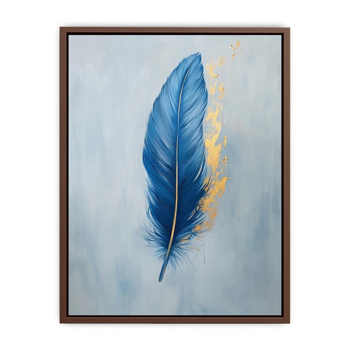 Blue Feather Canvas Painting 