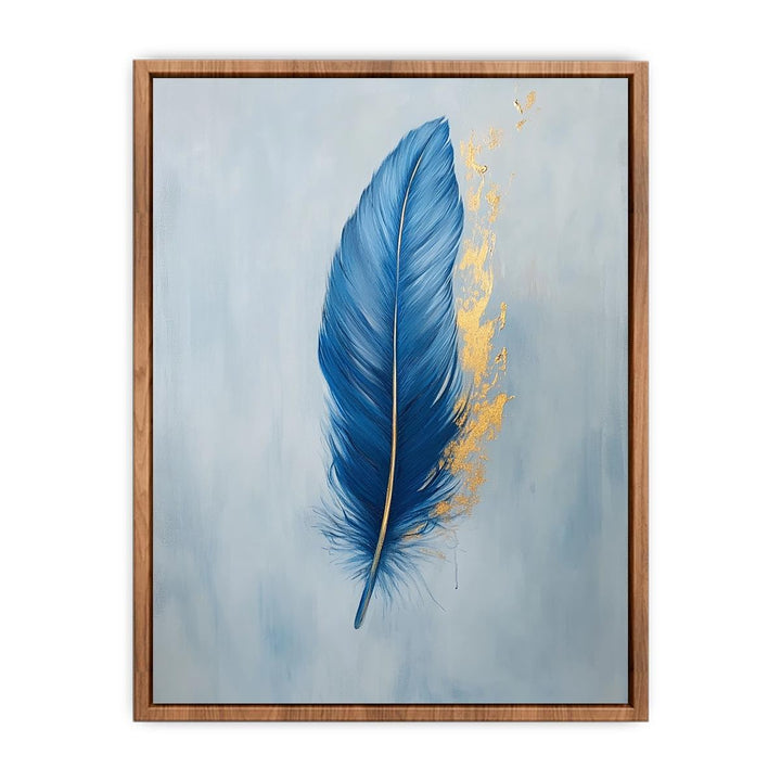 Blue Feather Canvas Painting 