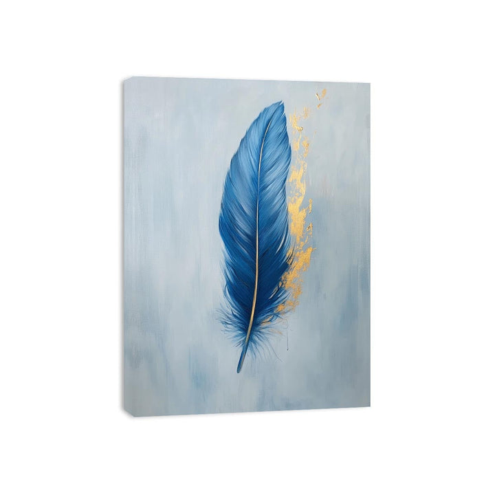 Blue Feather Canvas Painting 