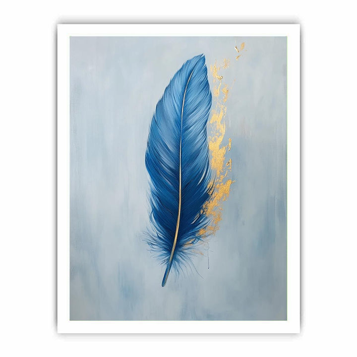 Blue Feather Canvas Painting 