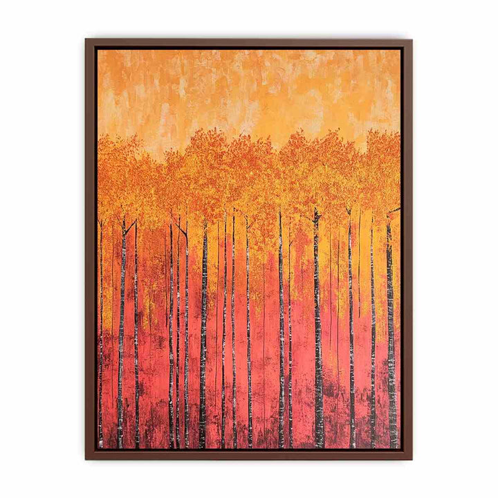 Golden Leaves Canvas Painting 