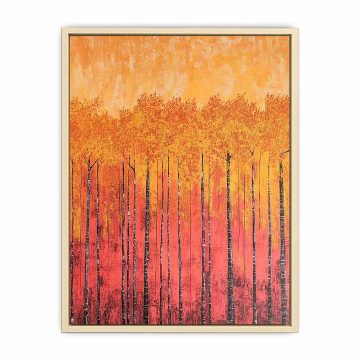 Golden Leaves Canvas Painting 