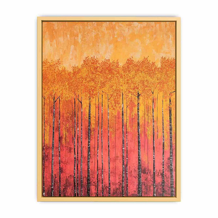 Golden Leaves Canvas Painting 