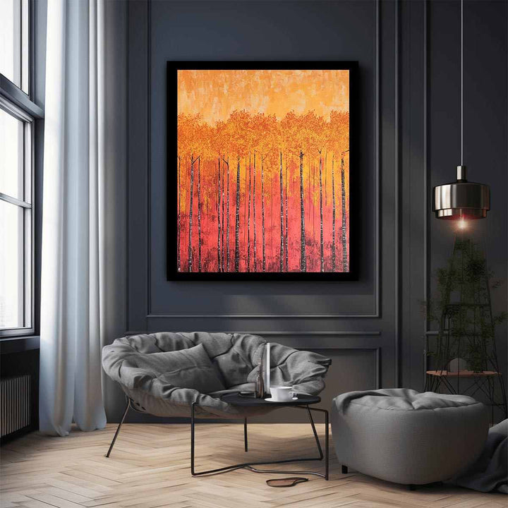 Golden Leaves Canvas Painting 