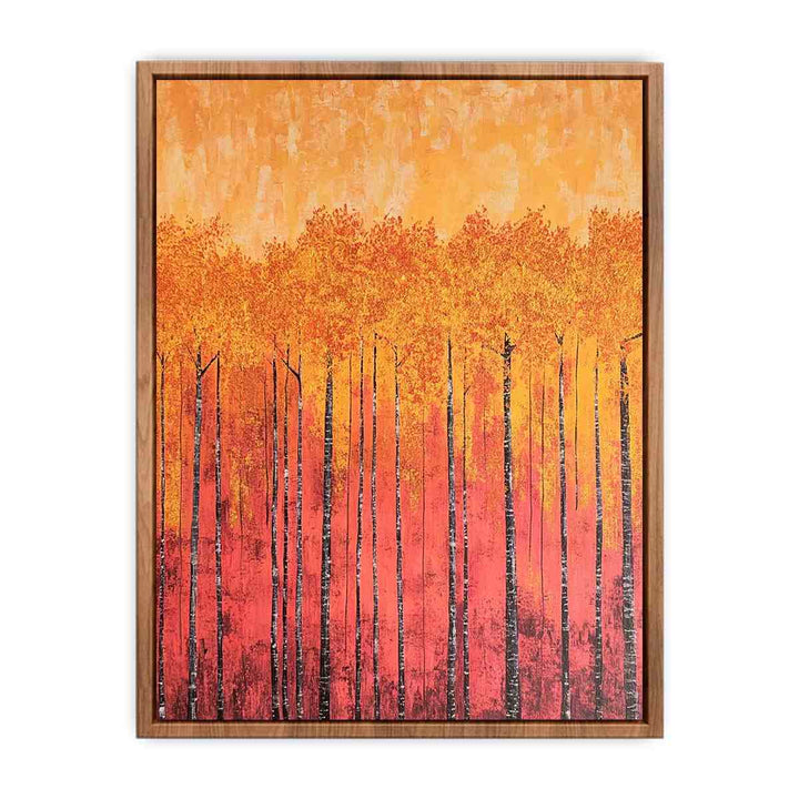 Golden Leaves Canvas Painting 