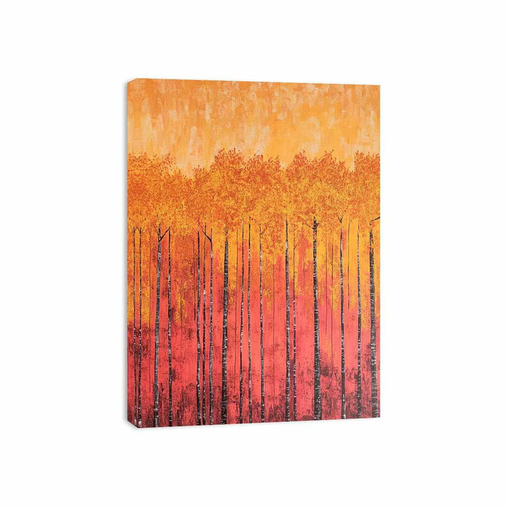 Golden Leaves Canvas Painting 