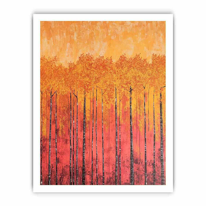 Golden Leaves Canvas Painting 