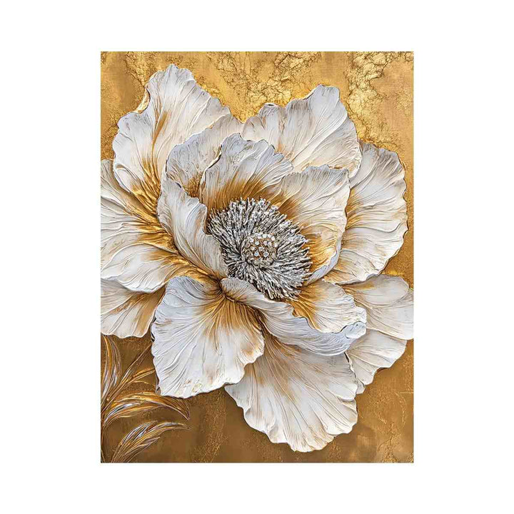 Gold Peony Oil Painting