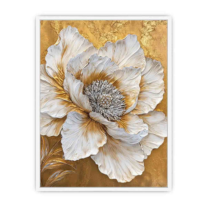 Gold Peony  Canvas Painting 