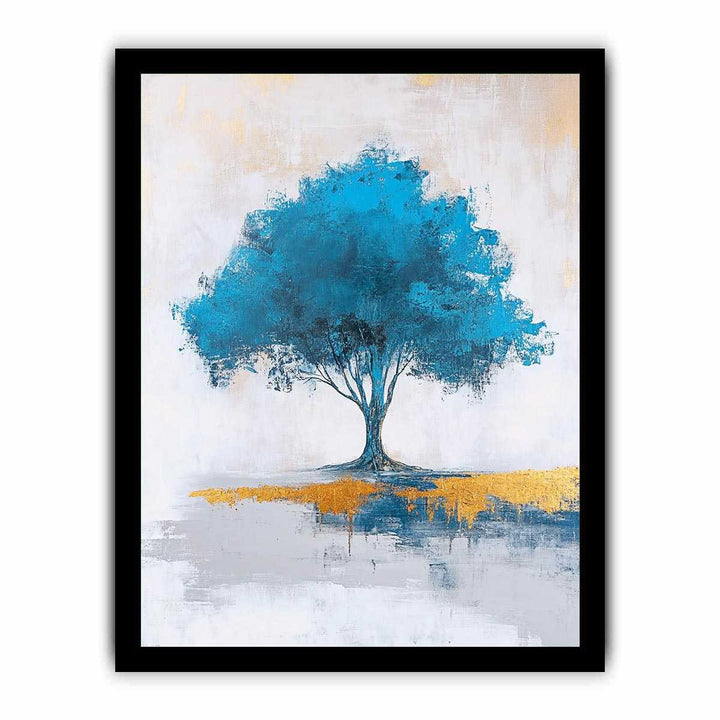 Blue Tree Canvas Painting 