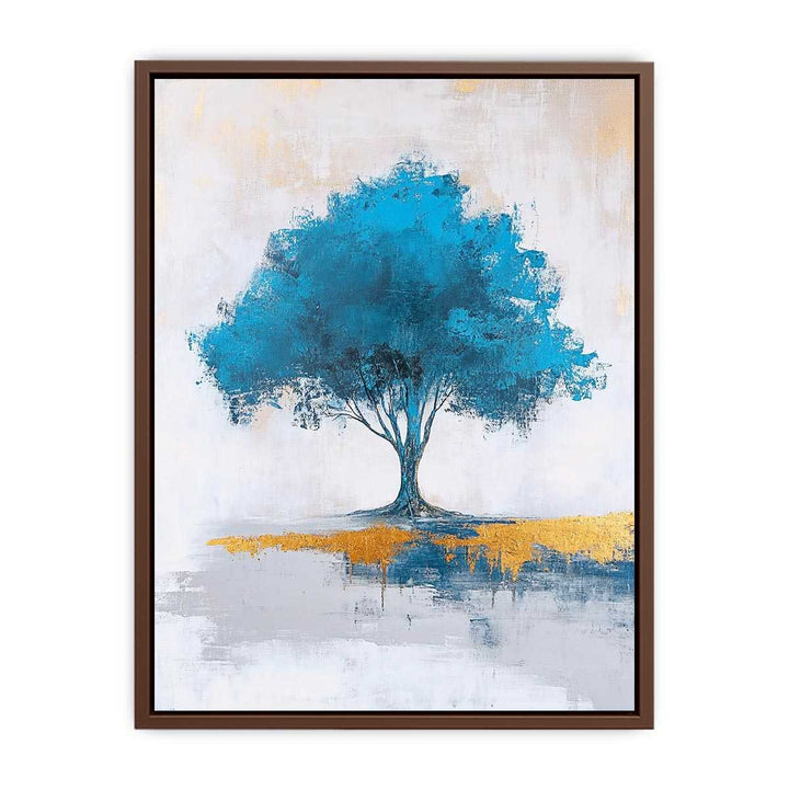 Blue Tree Canvas Painting 