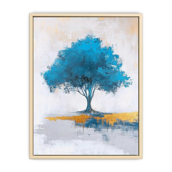 Blue Tree Canvas Painting 