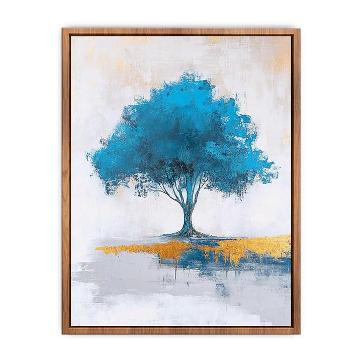 Blue Tree Canvas Painting 