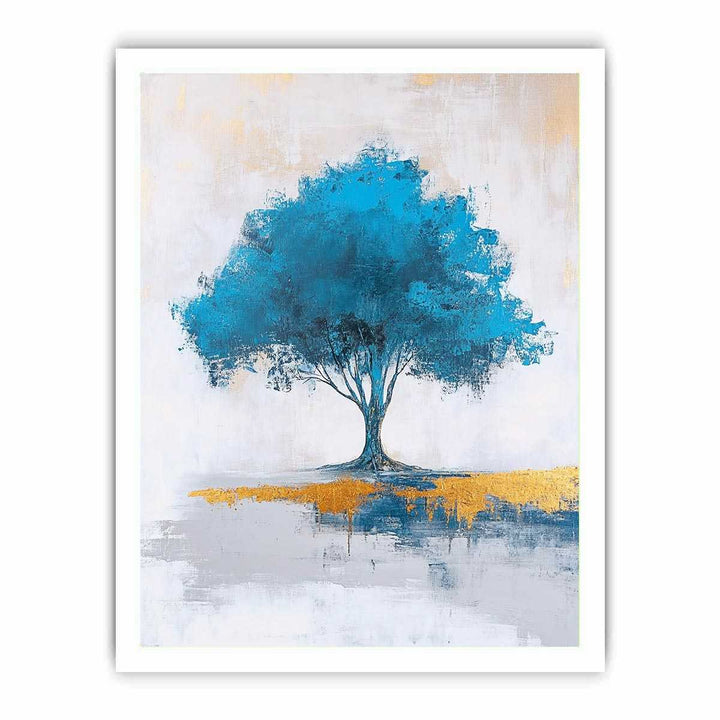 Blue Tree Canvas Painting 