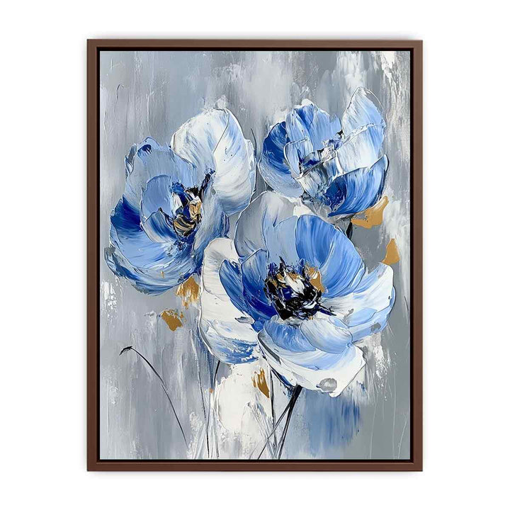 Blue Flowers Canvas Painting 