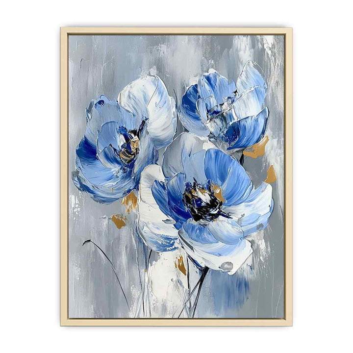 Blue Flowers Canvas Painting 