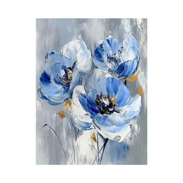 Blue Flowers Oil Painting