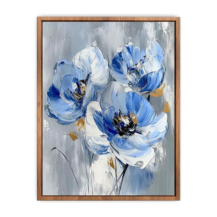 Blue Flowers Canvas Painting 