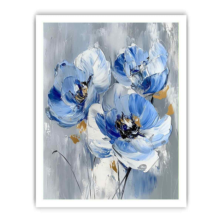 Blue Flowers Canvas Painting 