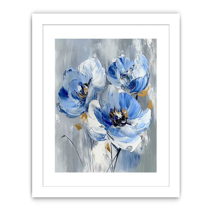 Blue Flowers Canvas Painting 