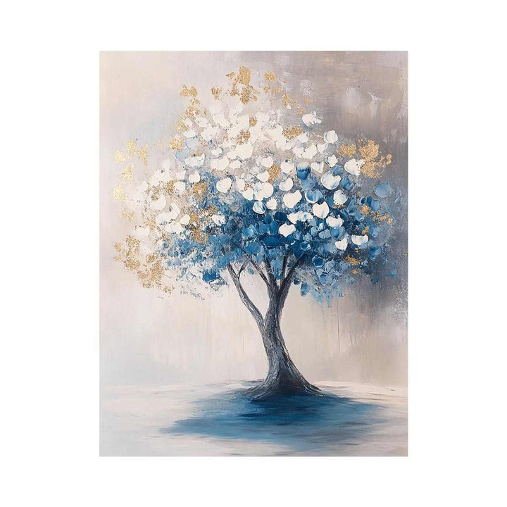 Blue Gold Tree Oil Painting