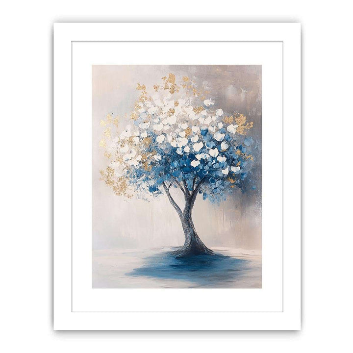 Blue Gold Tree Canvas Painting 