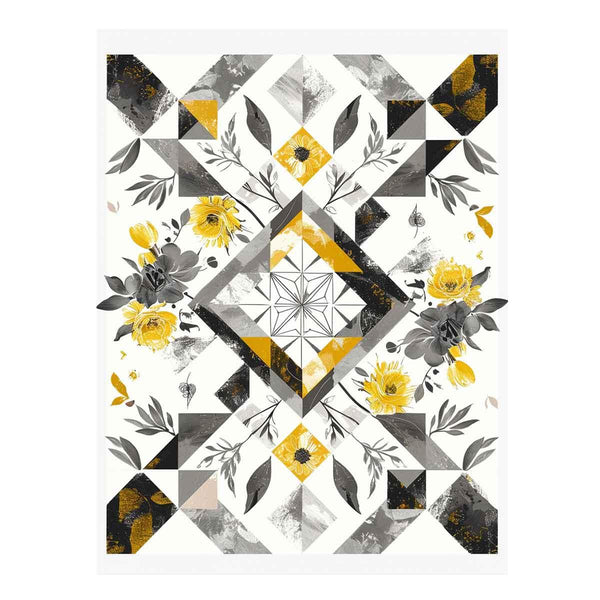 Yellow Grey Patchwork