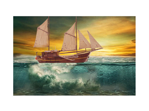 Vintage Ship Painting