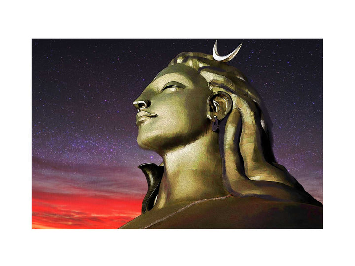 Adiyogi Shiva Golden Painting