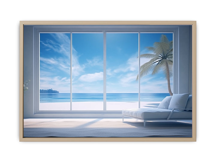 Beach Window Art  framed Print