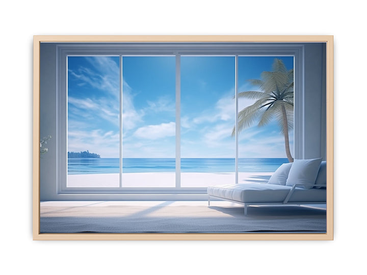 Beach Window Art  framed Print