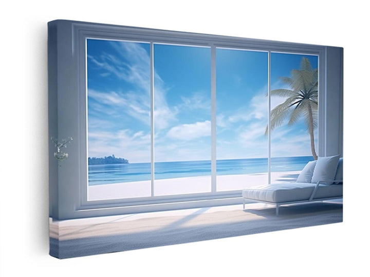 Beach Window Art   canvas Print