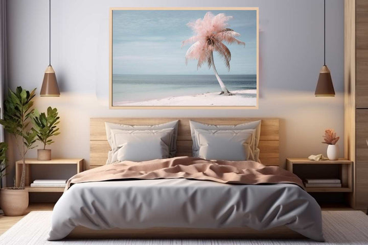 Silver Pink Beach Tree  Art Print