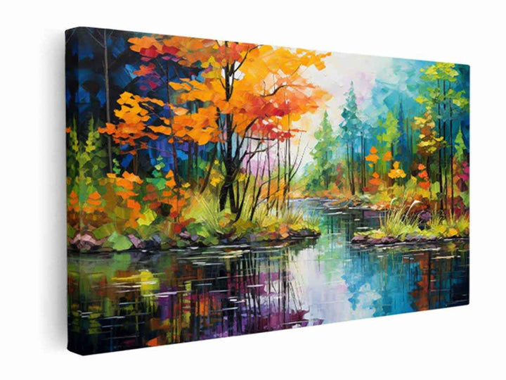 Rainbow Forest Art   canvas Print