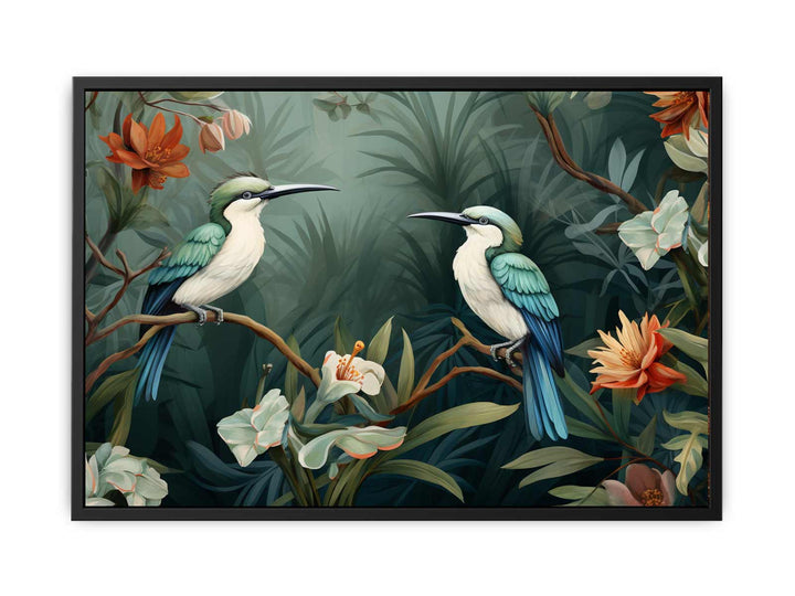  Lily Birds Tropical Art   canvas Print