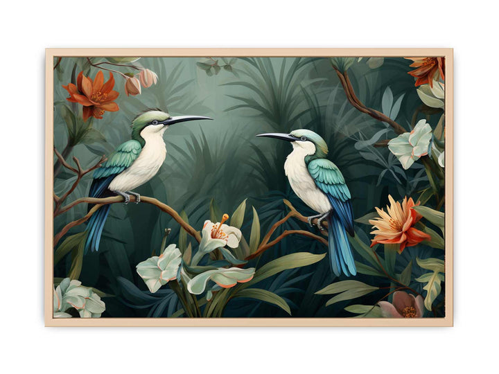  Lily Birds Tropical Art  framed Print