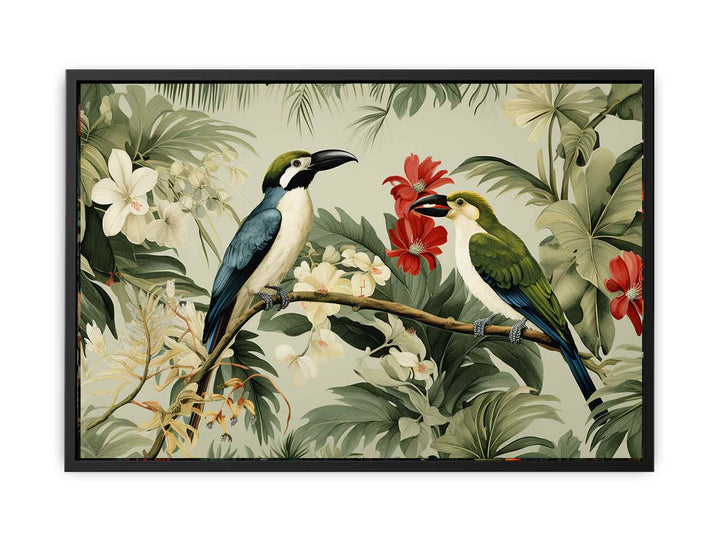  Lily Birds Tropical Wall Art   canvas Print