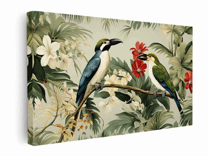  Lily Birds Tropical Wall Art   canvas Print