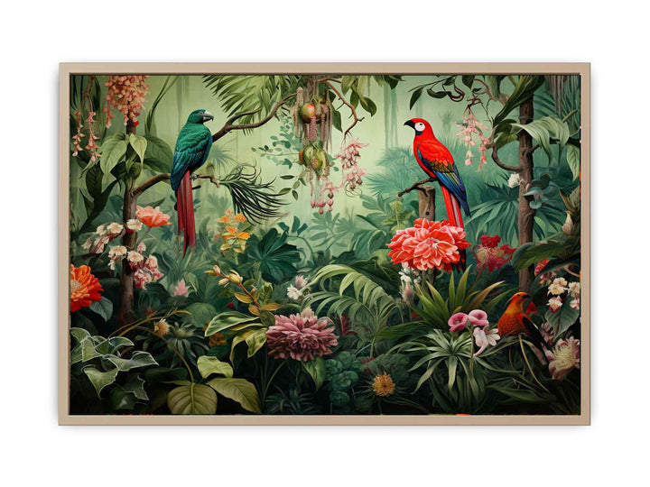  Birds Tropical Art   framed Print
