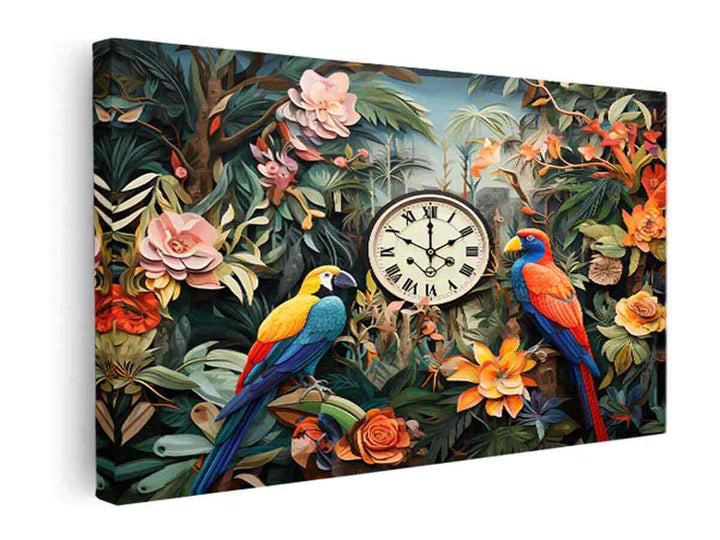  Birds Tropical Art   canvas Print