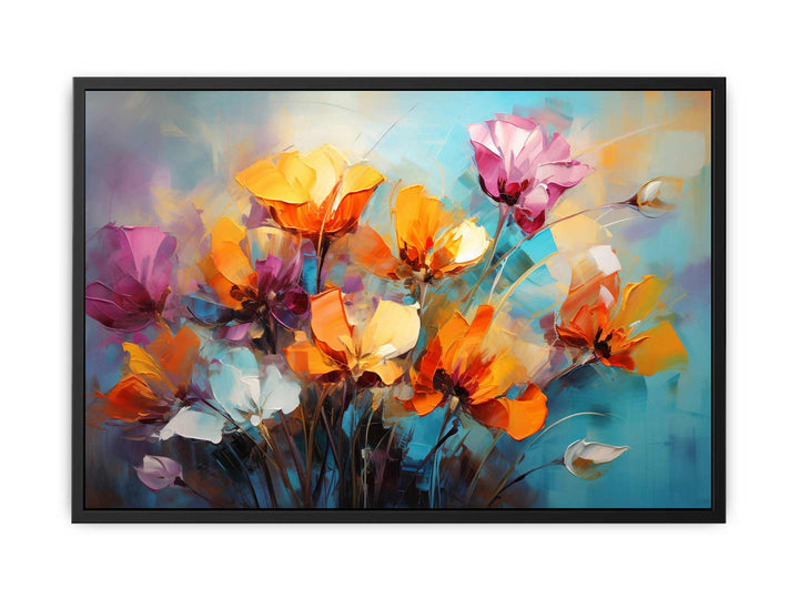 Love Happiness Floral Art   canvas Print