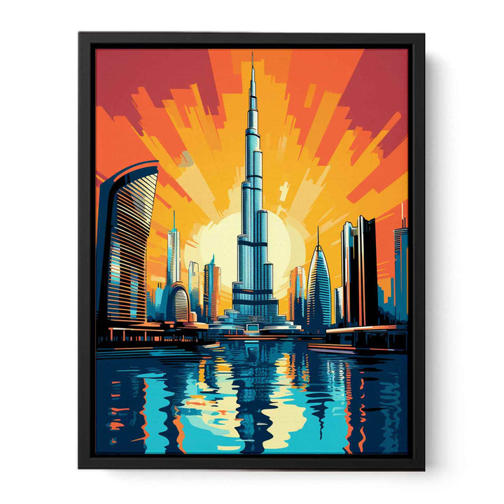 Burj Khalifa, Dubai-Pop Art   canvas Print