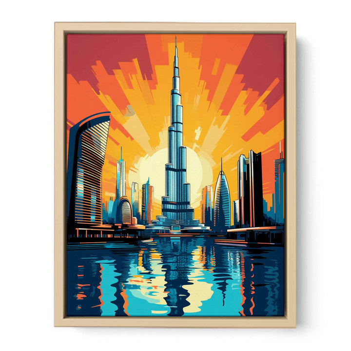 Burj Khalifa, Dubai-Pop Art  framed Print