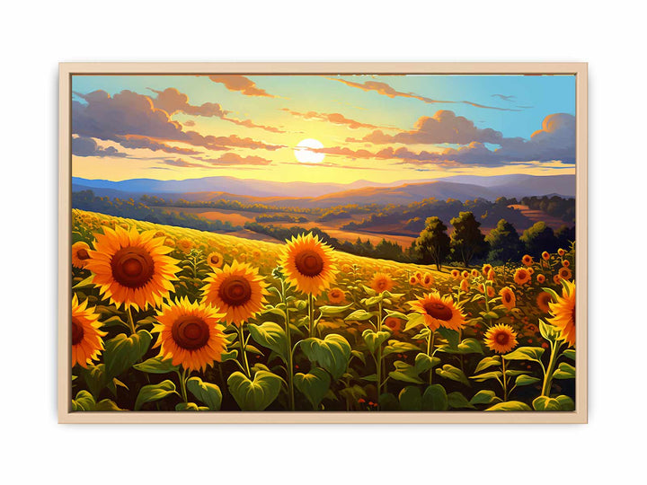 Sunflower At Sunset Art  framed Print