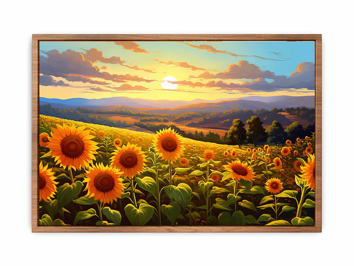 Sunflower At Sunset Art   Painting